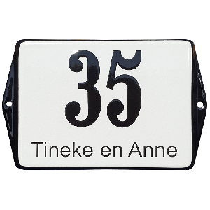 EM112 emaille naambord model oor 19x12cm