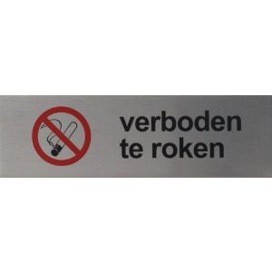 RP15 aluminium RVS look Pictogram VERBODEN TE ROKEN