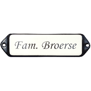 EM140 emaille naamplaat model oor 13x3cm