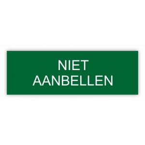 Kunststof naamplaatje tekst wit 6x2cm donkergroen