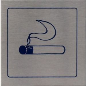 RP34  aluminium RVS look Pictogram Roken toegestaan 80x80mm