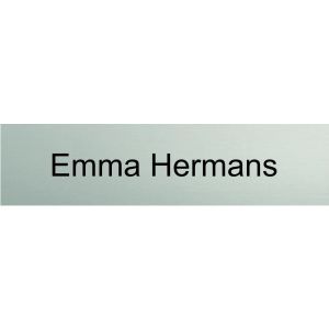 Aluminium naamplaatje mat 10x2,5cm