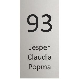 Aluminium naamplaatje mat 6x12cm