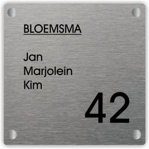 rvs naambord graveren 30x30cm BG-13