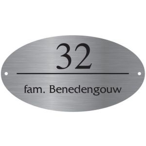 Aluminium naamborden SA-09 ovaal 27x15cm