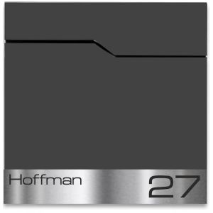 BR12.2 Brievenbus zwart zonder krantenvak met naam en huisnummer 37x37x11cm