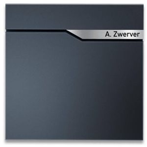 BR2 Brievenbus antraciet zonder krantenvak met naam en huisnummer 37x37x11cm