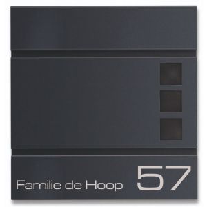 BR800 Brievenbus antraciet met naam en huisnummer