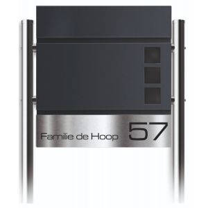 BRS8 Brievenbus met naam, huisnummer en staander