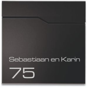 BR 200.2 Brievenbus zwart zonder krantenvak met naam en huisnummer 37x37x11cm