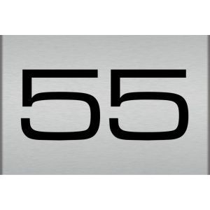 mat aluminium huisnummerbord voordeur 25x20cm