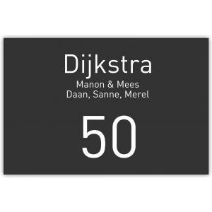Dibond antraciet 30x20cm DINBek
