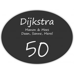 Dibond antraciet 20x15cm ovaal Segoe print/Ink free