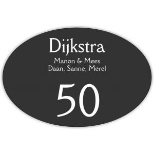 Dibond antraciet 30x20cm ovaal Della Robbia