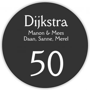 Dibond antraciet 20cm rond Della Robbia