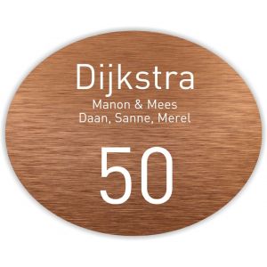 Dibond koper 25x20cm ovaal DINBek