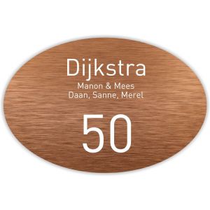 Dibond koper 30x20cm ovaal DINBek