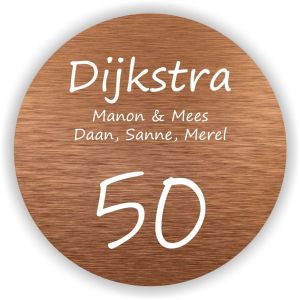 Dibond koper 15cm rond Segoe print/Ink free