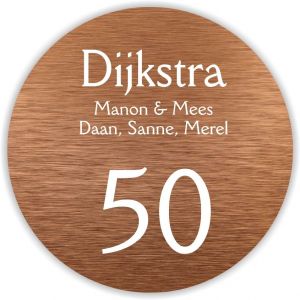 Dibond koper 20cm rond Della Robbia