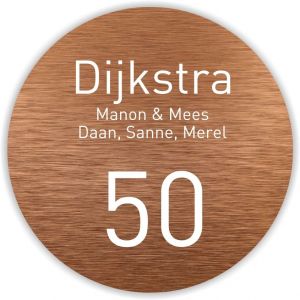 Dibond koper 25cm rond DINBek