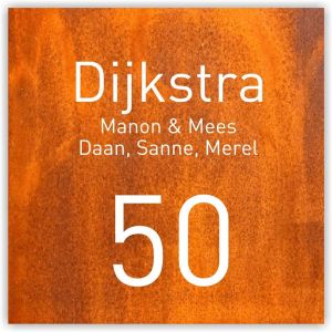 Dibond roest 25x25cm DINBek