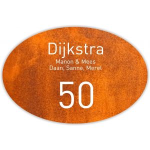 Dibond roest 30x20cm ovaal DINBek