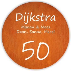 Dibond roest 15cm rond Segoe print/Ink free