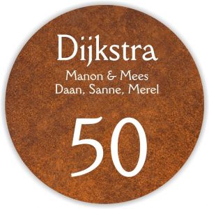 Dibond roest 20cm rond Della Robbia