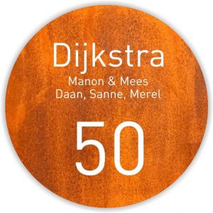 Dibond roest 25cm rond DINBek