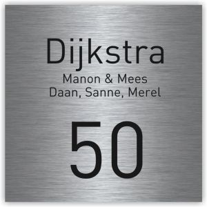 Dibond RVS 25x25cm DINBek