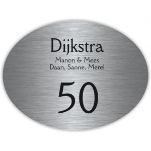 Dibond RVS 20x15cm ovaal Della Robbia