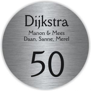 Dibond RVS 20cm rond Della Robbia
