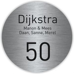 Dibond RVS 25cm rond DINBek
