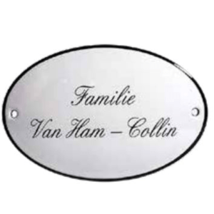 EM1544 emaille naamplaat ovaal met rand 12x8cm