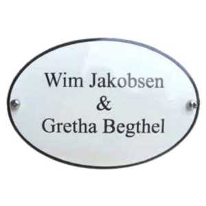 EM1547 emaille naamplaat ovaal met rand 16x11cm