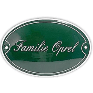 EM1548 emaille naamplaat ovaal met kader 16x11cm