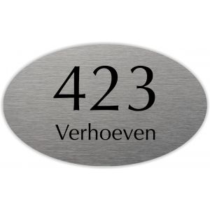 naambord rvs ovaal 27x15cm  BG-22