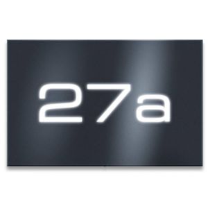 LED verlicht rvs/acrylglas huisnummerbord voordeur 31x20cm