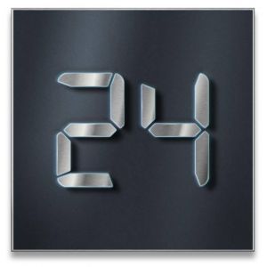 LED verlicht rvs/acrylglas huisnummerbord 20x20cm