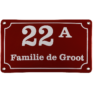 EM091 emaille naambord met kader 30x20cm