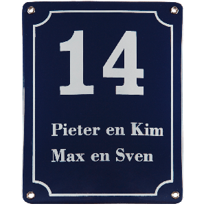 EM101 emaille naambord met kader 16x19cm