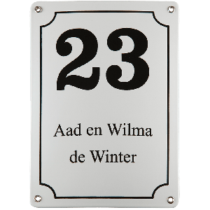EM105 emaille naambord met kader 20x30cm