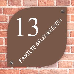Naambordje voordeur lux bruin