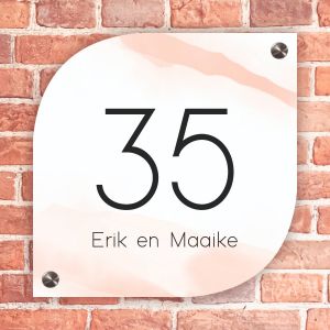 Naambordje voordeur lux roze