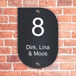 Naambordje voordeur scandi modern donker
