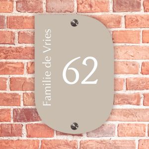 Naambordje voordeur scandi modern beige