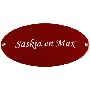 EM1549 emaille naamplaat ovaal zonder kader 20x10cm