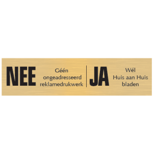 OR-16 kunststof goud NEE-JA 10x2,5cm