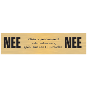 OR-18 kunststof goud NEE-NEE 10x2,5cm