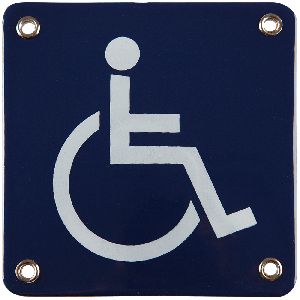 emaille pictogram blauw toilet